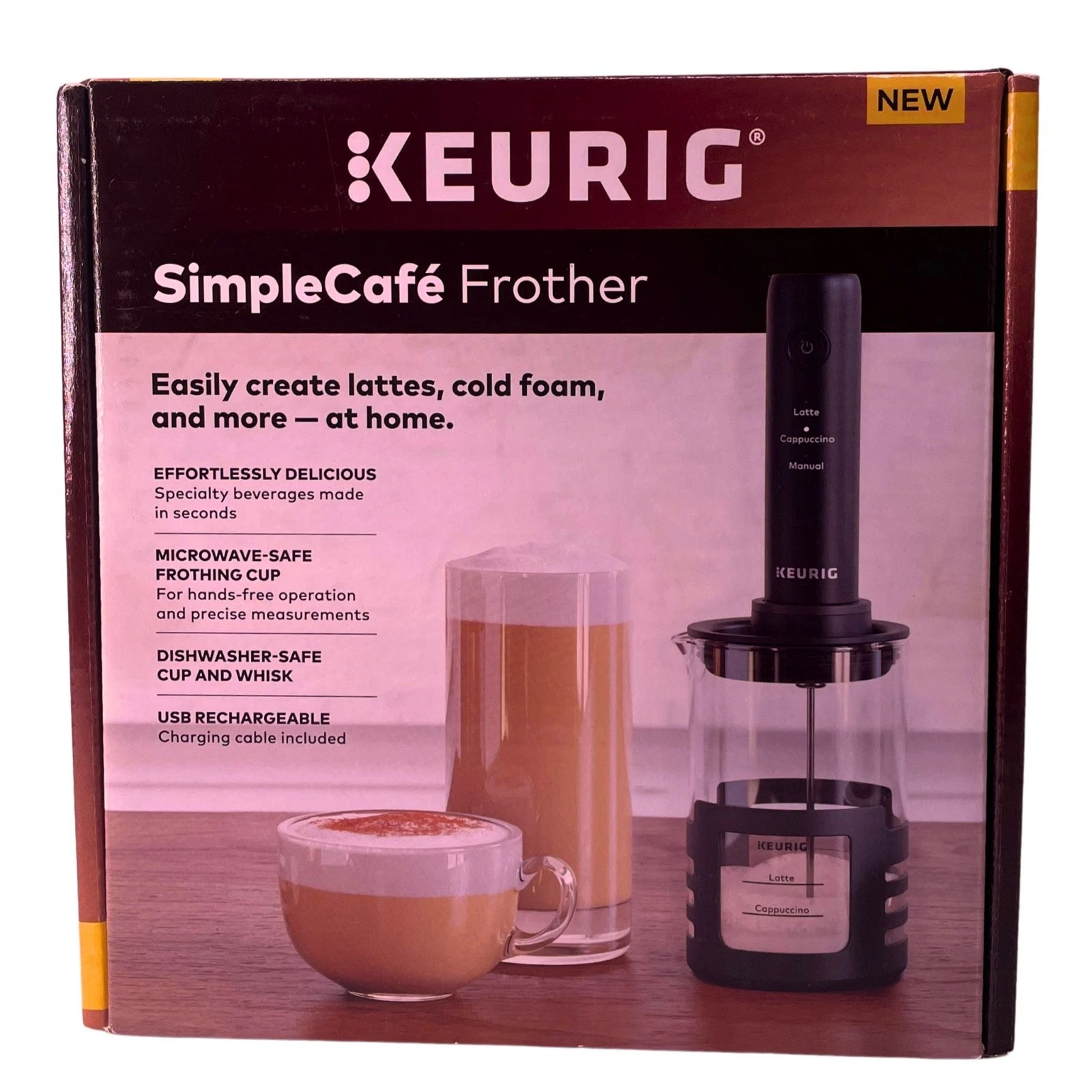 Keurig SimpleCafé Milk Frother USB Rechargeable Latte Cappuccino Cold Foam Maker
Opens in a new wind