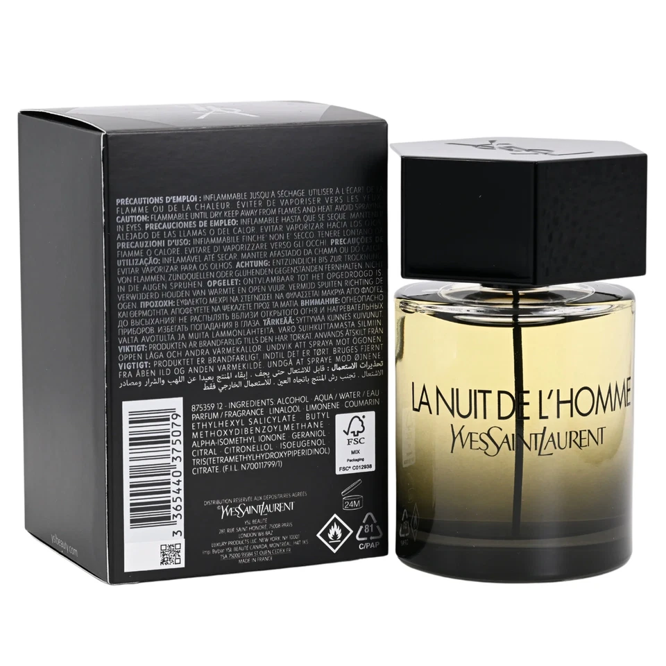 LA NUIT DE L'HOMME by Yves Saint Laurent cologne EDT 3.3 / 3.4 oz New in Box - Image 4 of 4