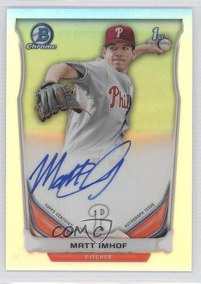 2014 Bowman Draft Chrome Draft Pick Refractor Matt Imhof #BCA-MI Auto 0o9