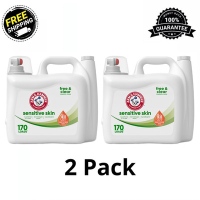 (2 Pack) Arm & Hammer Unscented HE Laundry Detergent 170 Loads 170 -fl oz