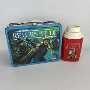 Vintage Star Wars RETURN OF THE JEDI Metal LUNCH BOX w/Original THERMOS 1983