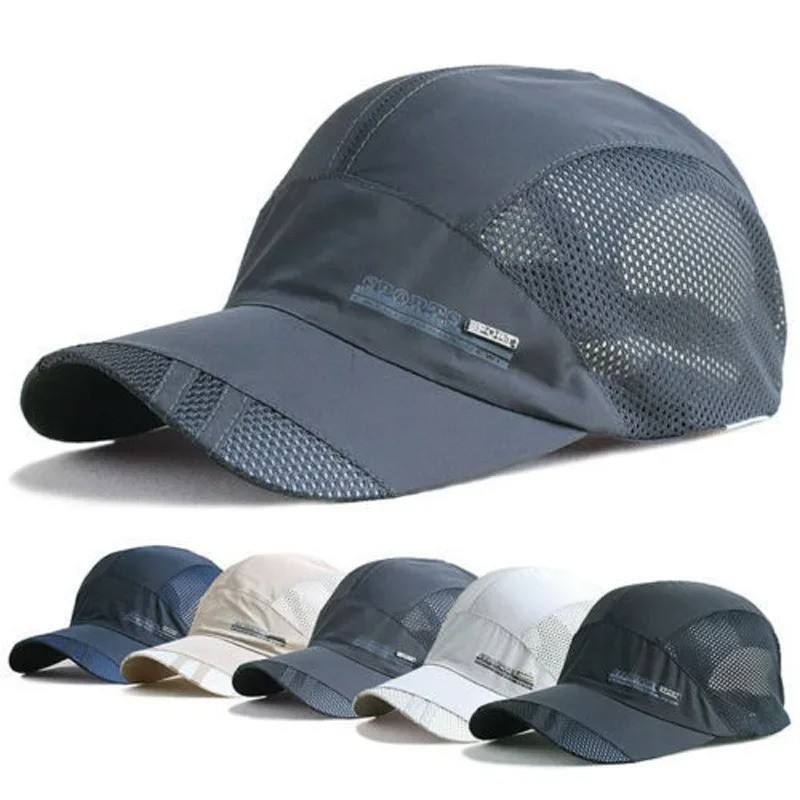 Adjustable Quick Dry Mesh Baseball Cap Running Sports Hat Breathable Sun Visor