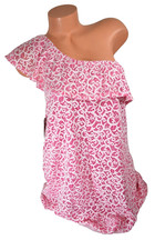 Juniors Bebop Pink One-Shoulder Ruffle Lined Mini Dress XL NWT