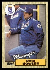 1987 Topps Dick Howser #18 Kansas City Royals MLB Baseball Base Set
