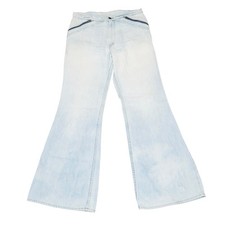Vintage 70s Levis Bellbottom Jeans 32x31 Orange Tab Talon Zip Pocket Light Wash