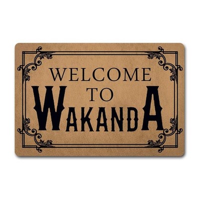 Wakanda Welcome Doormat Black 15.7 x 23.6 Inches Non-Woven Polyester Top with...
