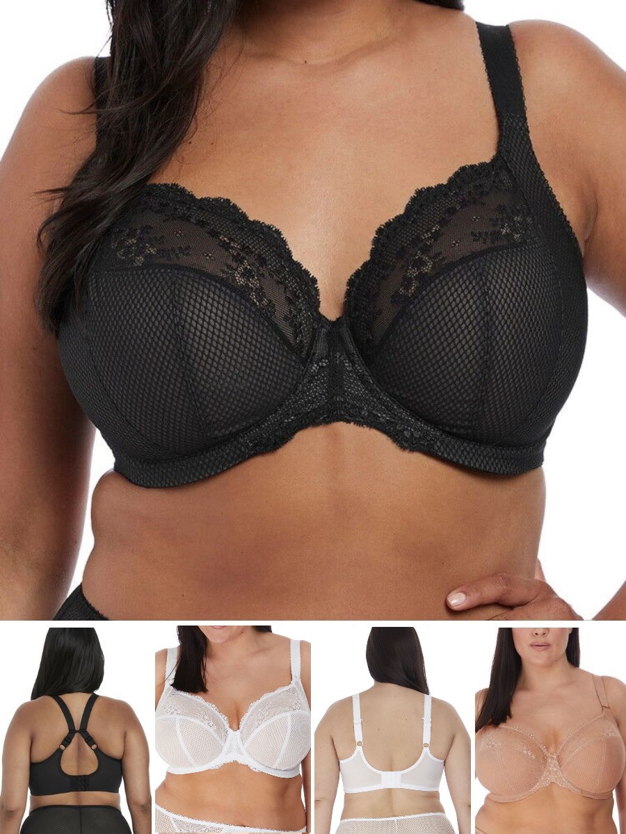 Elomi Charley Bra Stretch Plunge Bras Low Centre Side Banded J Hook Lingerie - Main Image