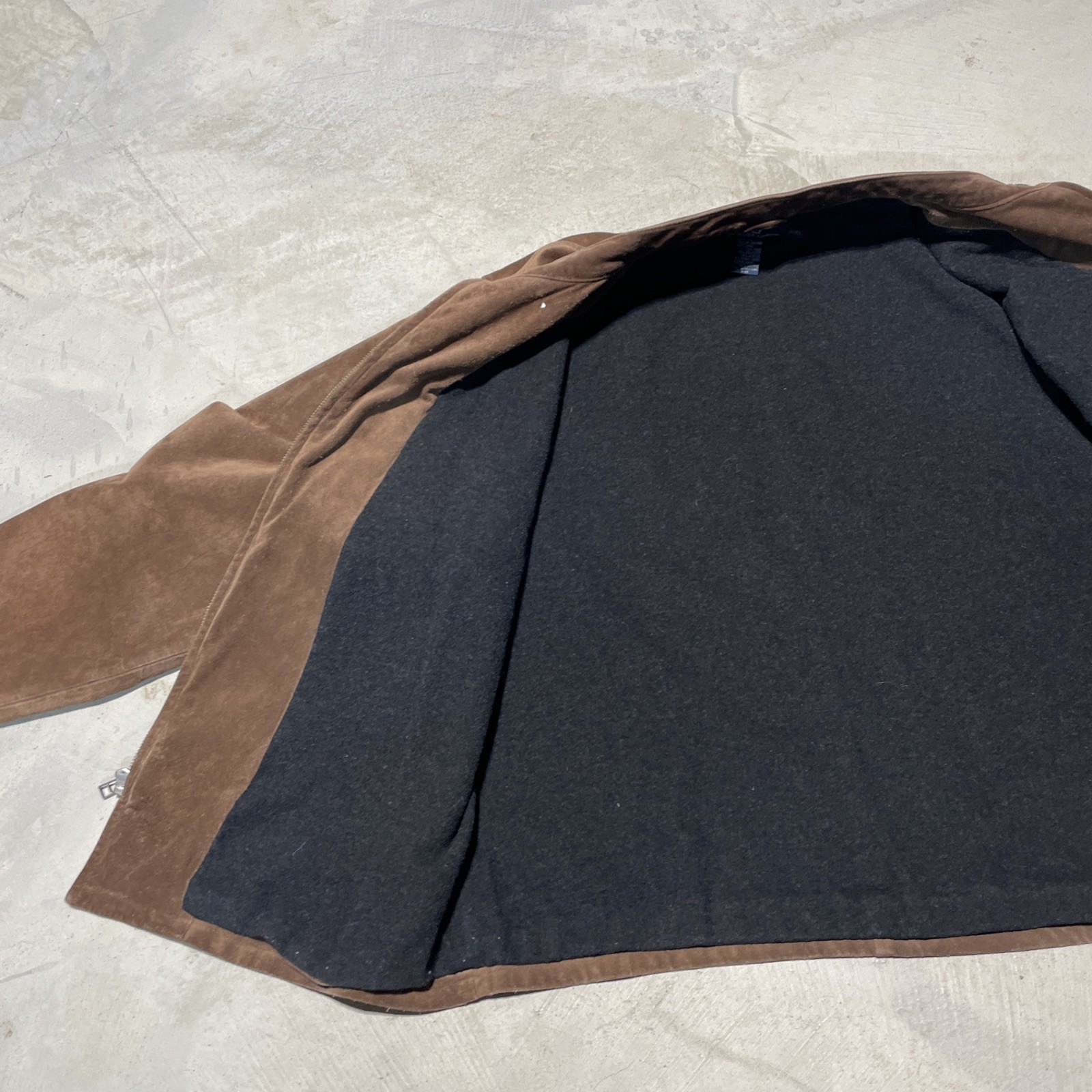 VTG Polo Ralph Lauren Men's Jacket SZ XL Brown Suede Leather Biker Coat Zippers thumbnail 8