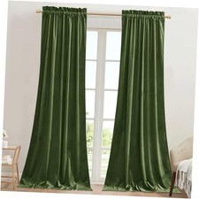 Luxury Velvet Blackout 42"W x 96"L Pack of 2 Green Series - Moss Green