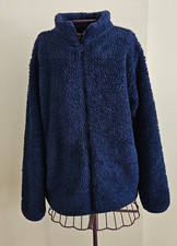 Uniqlo Kids Full Zip Blue Sherpa Fleece Jacket Size 160 EUC 