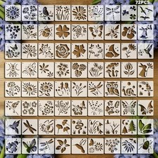 72 Pcs Butterfly Flower Stencils for Painting Set, Reusable Butterfly Plants