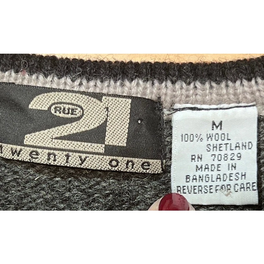 Suéter De Colección Y2k 00s Cuello en V Mezcla de Lana Talla M Gris Preppy Academia Carrera Despegado Foto 4 de 4