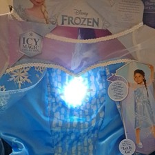 Disney Frozen Elsa Icy Magic Costume Dress Girls Size 4-6X NWT Lights Music