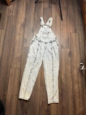 Vintage True Blue Denim Dungarees Size M Light Wash Acid 90s Y2K Overalls