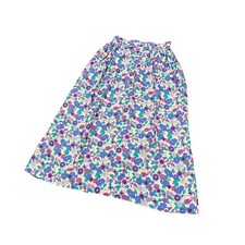 Vintage 1980's 80's Floral Maxi Skirt Purple White Women's Size Small 8 Retro