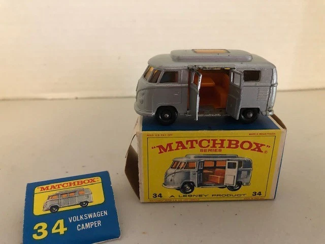 MATCHBOX BY LESNEY Nr. 34 Volkswagen Camping Car VW Bus T1 Bulli Rarität EUR 34,90 - PicClick DE