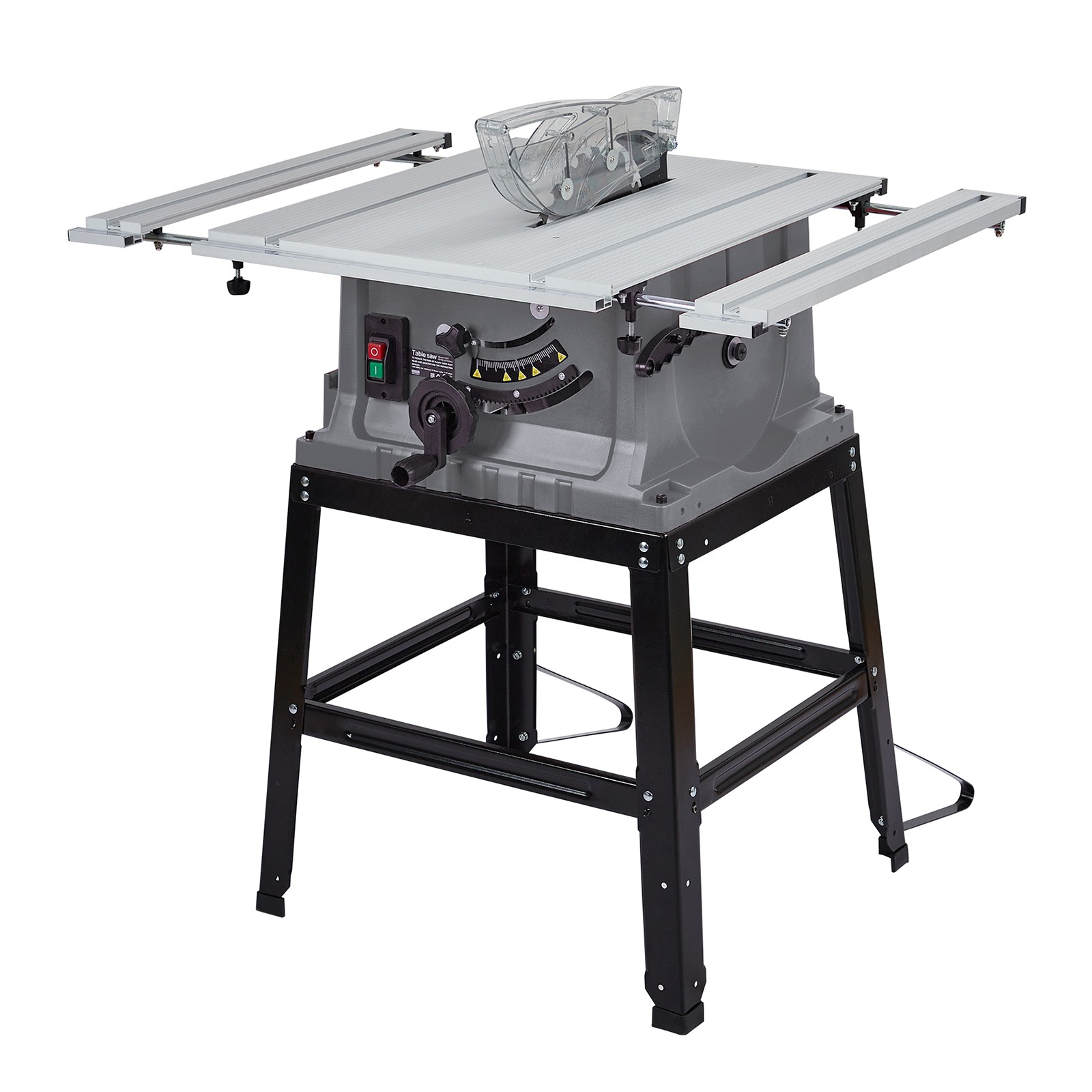 10" Portable Table Saw 15A 5000RPM with Stand Adjustable Blade Height Bevel Cut