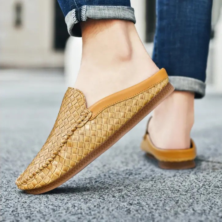 PANTOFOLA D’ORO Sandali ciabatte uomo casual punta tonda chiusa mules flat casual scarpe guida tg