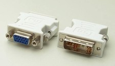 Lot of 2 White 12 5-Pin DVI-A M Male to 15-Pin VGA F Female Adapter 55