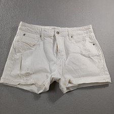 Denizen From Levi s Mid Rise White Cuffed Denim Jean Shorts Womens Size 32x3