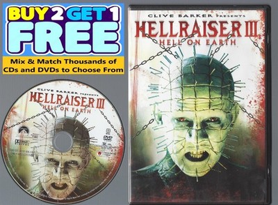 Hellraiser III: Hell on Earth (DVD, 1992) Clive Barker Pinhead Disc & Cover Only