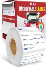 Dissolvable Food Labels, 1x2, 200/Roll - Dissolves in 30 Seconds or Less - Re...