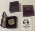 1990 S SILVER AMERICAN EAGLE ONE DOLLAR COIN--PROOF--.999 TROY OZ--COA--OGP