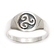 Dolly-Bijoux Unisexe Bague T46 Croix Celtique Triskel Argent Massif 925