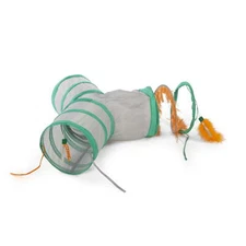 Fringe Frenzy Triple Tunnel Activity Cat Toy with Fringe & Feathers