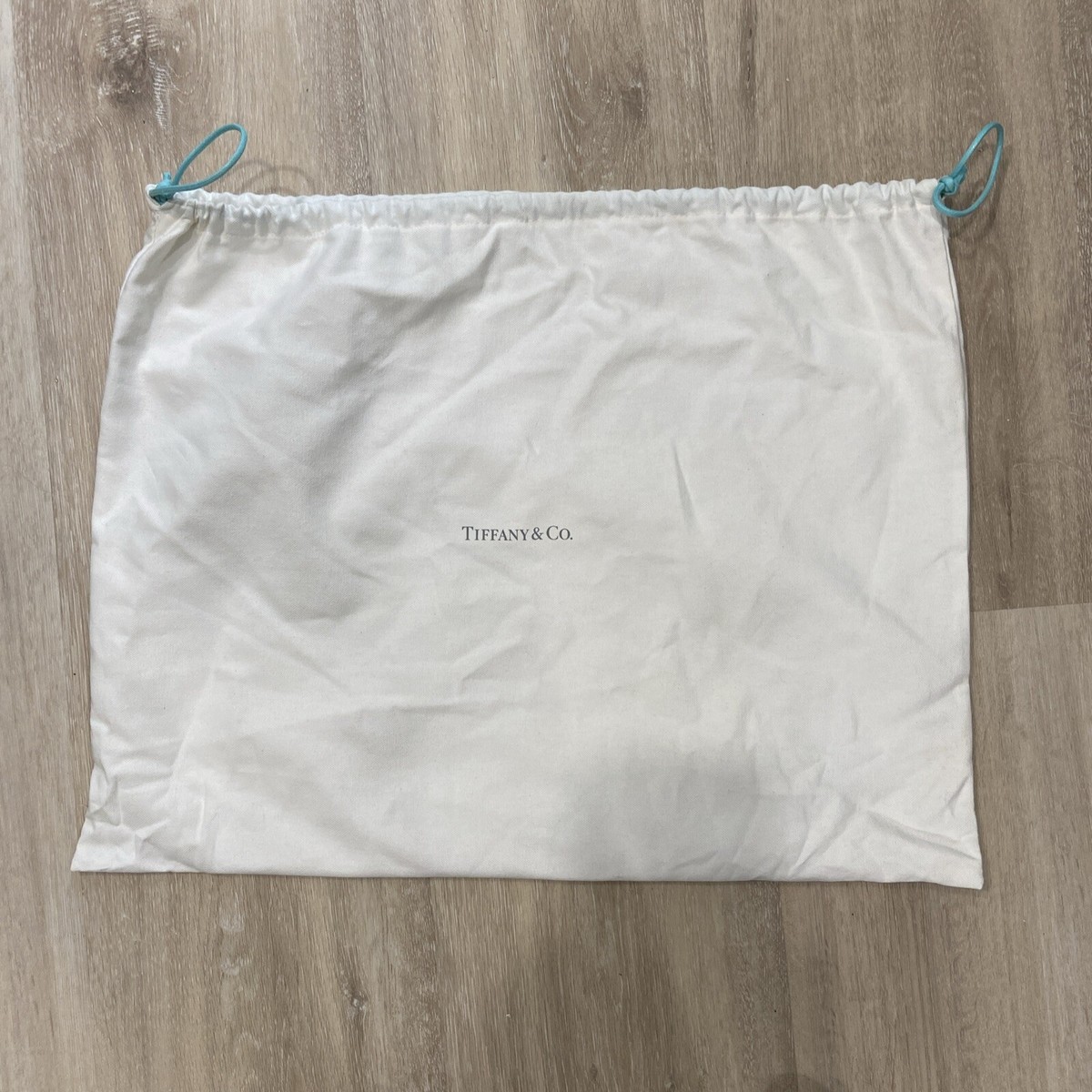 Tiffany&Co Navy Blue Tote Purse Grain Leather Bag Cosmetic Pouch W