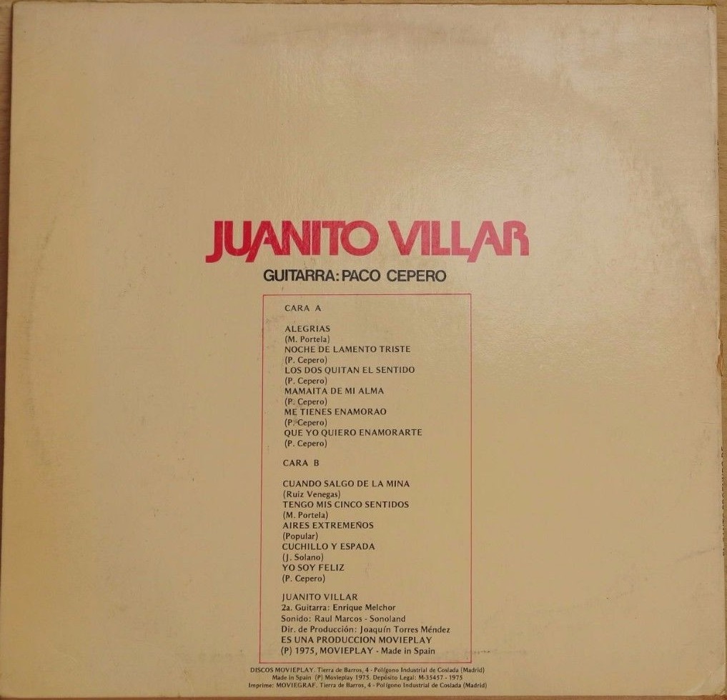 JUANITO VILLAR -EL CANTE PROFUNDO DE..- 1975 SPANISH LP FLAMENCO | eBay