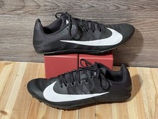 Size 12 - Nike Zoom Rival S 9 Black White Track and Field Sprinting Spikes EUC