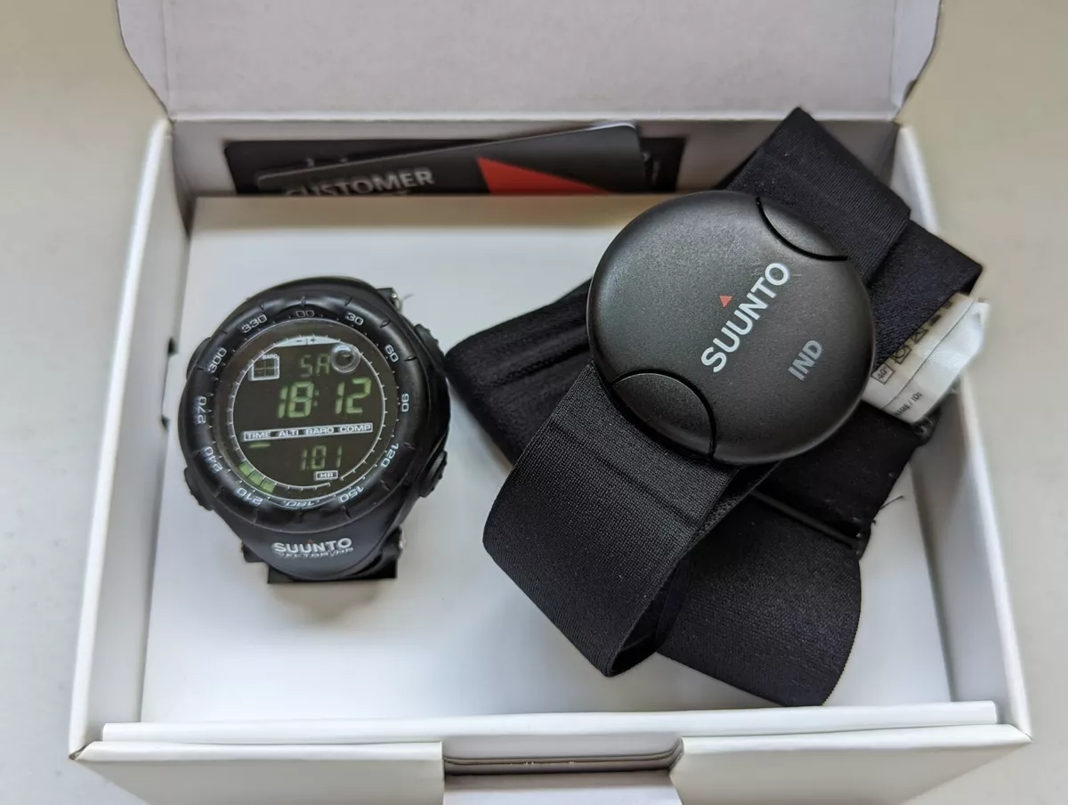 Black SUUNTO VECTOR HR Watch SS015301000 Heart Rate Monitor, Manual w  battery