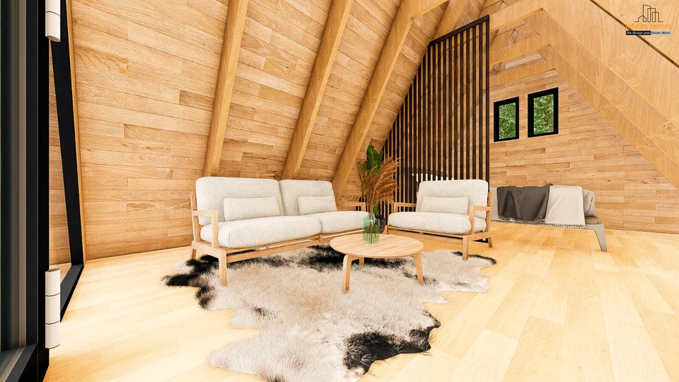 14'-0'' X 20'-0'' Modern A-Frame Cabin Plan - Image 4 of 4