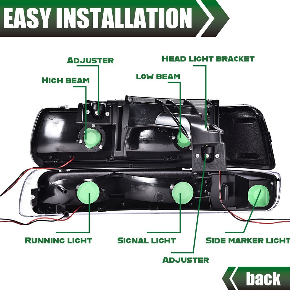Fit For 99-02 Silverado/ 00-06 Tahoe Suburban Clear Fog Lights Driving Lamps 469270 - Foto 9