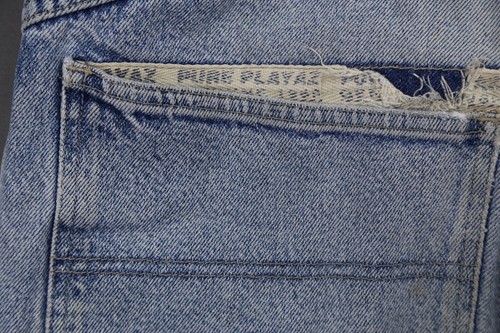 Vintage 1990's Men's Pure Playaz Jean Shorts Baggy Distressed Stone Washed Sz 34 - Picture 12 of 12