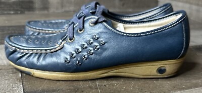 SOFTSPOTS WOMEN'S Blue LEATHER LACE-UP CASUAL COMFORT SHOES Size 8