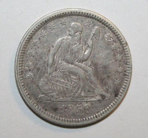 1858  SEATED LIBERTY QUARTER  C073