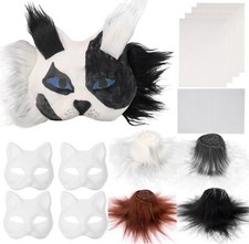 Therian Mask Kit with Fur  Eye Mesh and Felt Sheet 13PCS