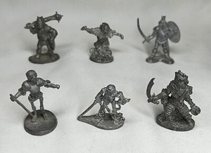 Ral Partha Lot of 7 Vintage RPG Miniature Figure CREATURE WARRIORS From the 80s