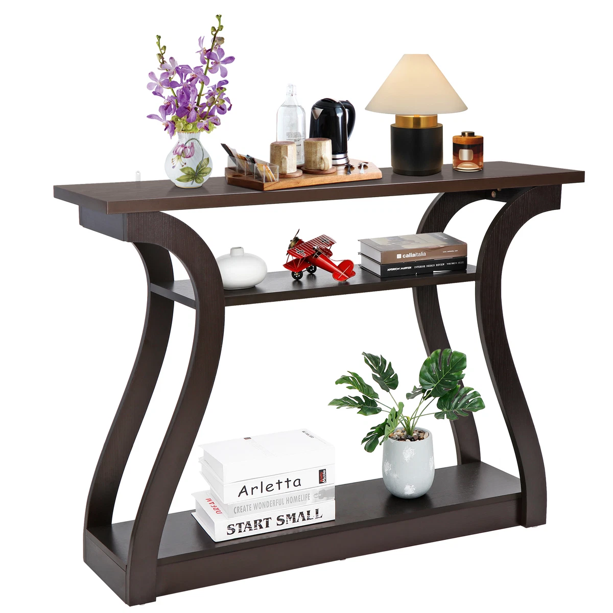 Small curved on sale console table
