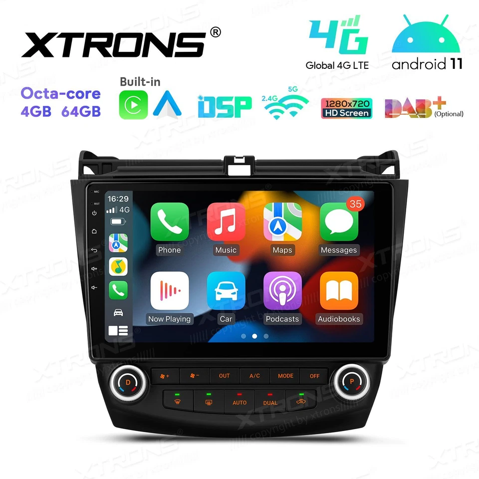AUTORADIO ANDROID 11 STEREO AUTO HONDA ACCORD 2003-2007 WIFI CARPLAY 4GB 64GB - Immagine 4 di 4
