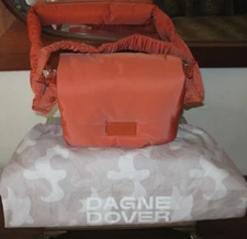 NWOT DAGNE DOVER ORANGE MULTI COMPARTMENT CROSS BODY *PUFFER* BAG   & DUSTBAG