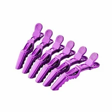 6PCS Salon Croc Hair Styling Clips-Sectioning Alligator Hair Clip Plastic-PURPLE