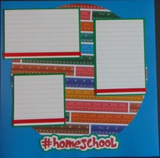 12X12 homeschool SCHOOL HOME QUARANTINE PREMADE SCRAPBOOK PAGE - TONYA 4430