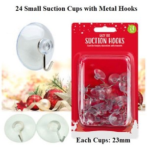 24x Suction Cup Hooks Hanger Window Glass Bathroom Hanging