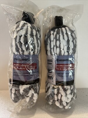 Two Essentials Microfiber Mop Heads Standard Handle Screw Thread End New
