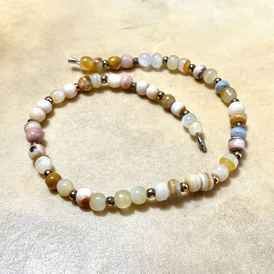 Vintage Calcite Gemstone Necklace, Rootbeer Beggar Bead Crystal Jewelry - 16.5" - Image 4 of 4