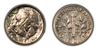 1995 10c Roosevelt Dime - Mint Error Obverse Struck by Capped Die - SKU-Z4814