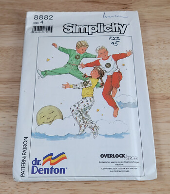 Simplicity Pattern CHILDREN'S FOOTIE PAJAMAS Denton #8882 Size: UNCUT 
